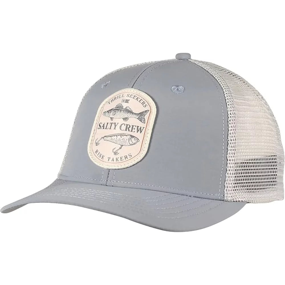 Salty Crew Baited Retro Trucker Hat – Adjustable Fit, Mesh Back, Curved Brim Style Mens Hats – Image 1