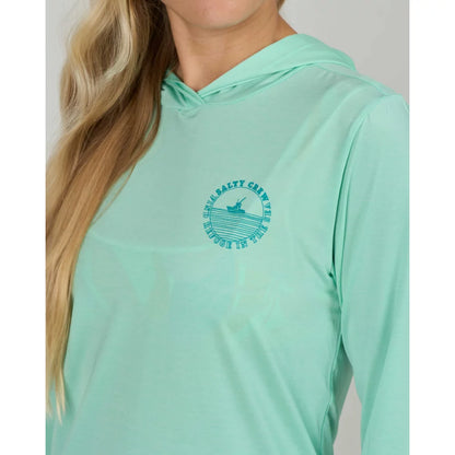 Salty Crew Heatwave Hooded Sunshirt Mint Womens Rashguard – Image 1