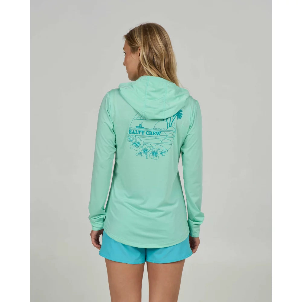 Salty Crew Heatwave Hooded Sunshirt Mint Womens Rashguard – Image 2