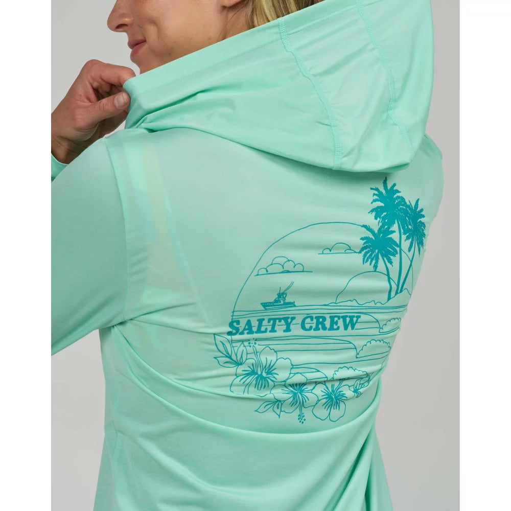 Salty Crew Heatwave Hooded Sunshirt Mint Womens Rashguard – Image 3