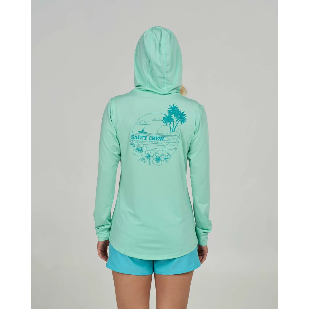 Salty Crew Heatwave Hooded Sunshirt Mint Womens Rashguard – Image 4