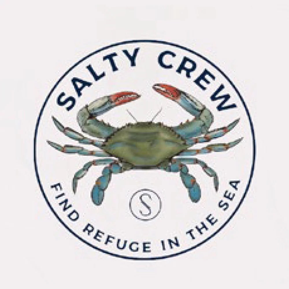 Salty Crew Men's Blue Crabber Premium Short Sleeve Tee White Large Mens Shirts – Image 1