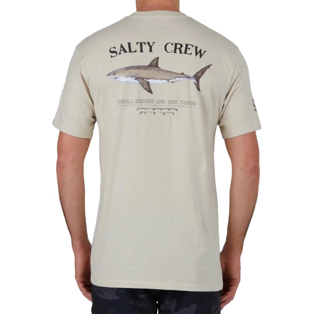 Salty Crew Men's Bruce Premium Short Sleeve Tee Bone Large Mens Shirts – Image 1