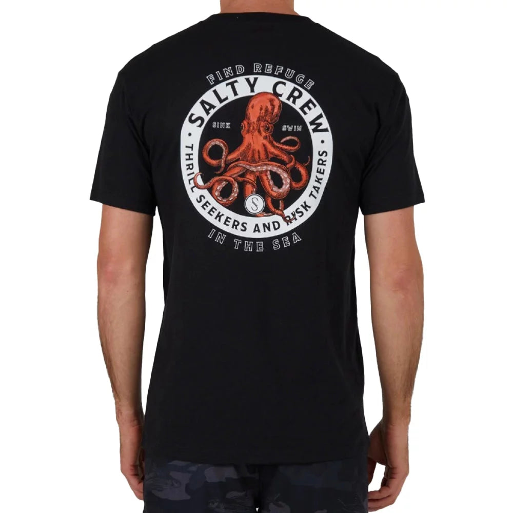 Salty Crew Men's Deep Reach Premium Short Sleeve Tee Black Large Mens Shirts – Image 1