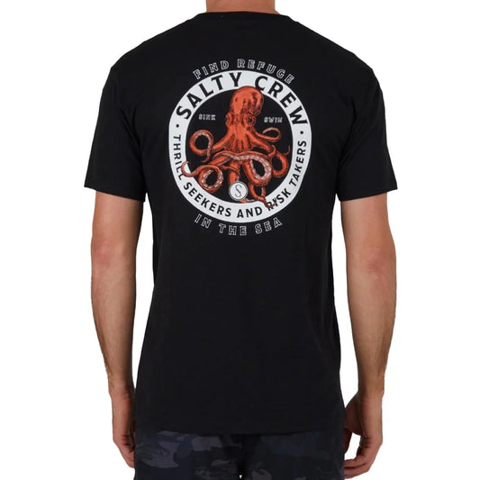 Salty Crew Men's Deep Reach Premium Short Sleeve Tee Black Large Mens Shirts – Image 1