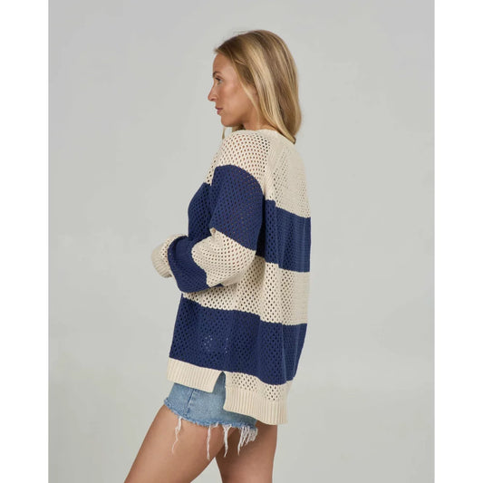 Salty Crew SIGNAL CREW Bright Navy Womens sweater – Image 1