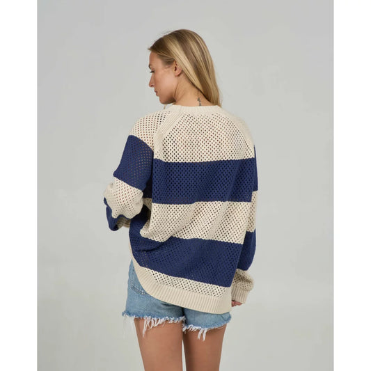 Salty Crew SIGNAL CREW Bright Navy Womens sweater – Image 2