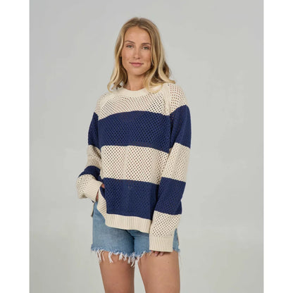 Salty Crew SIGNAL CREW Bright Navy Womens sweater – Image 3