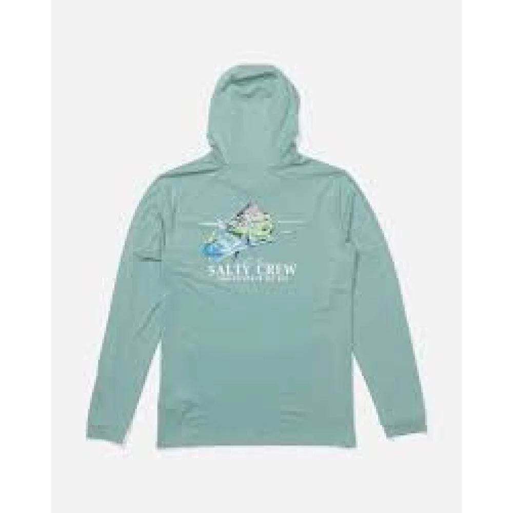 Salty Crew Surface Hood Sunshirt Seaside Heather Mens Shirts – Image 2