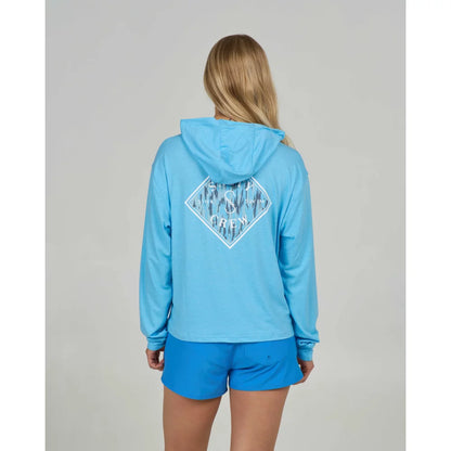 Salty Crew TIPPET FILL TECH HOODY Pool Blue Womens Rashguard – Image 3