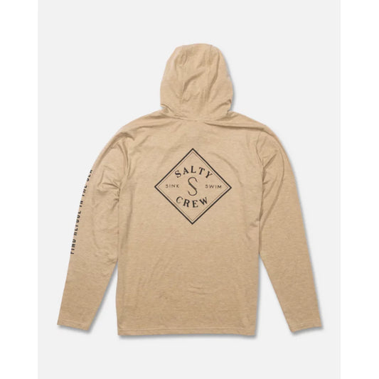 Salty Crew Tippet Pocket UV Hoodie - Khaki Mens Sweaters – Image 1