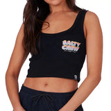 Salty Crew Women's Summer Time Crop Tank Top Black Large Womens Shirt – Image 1