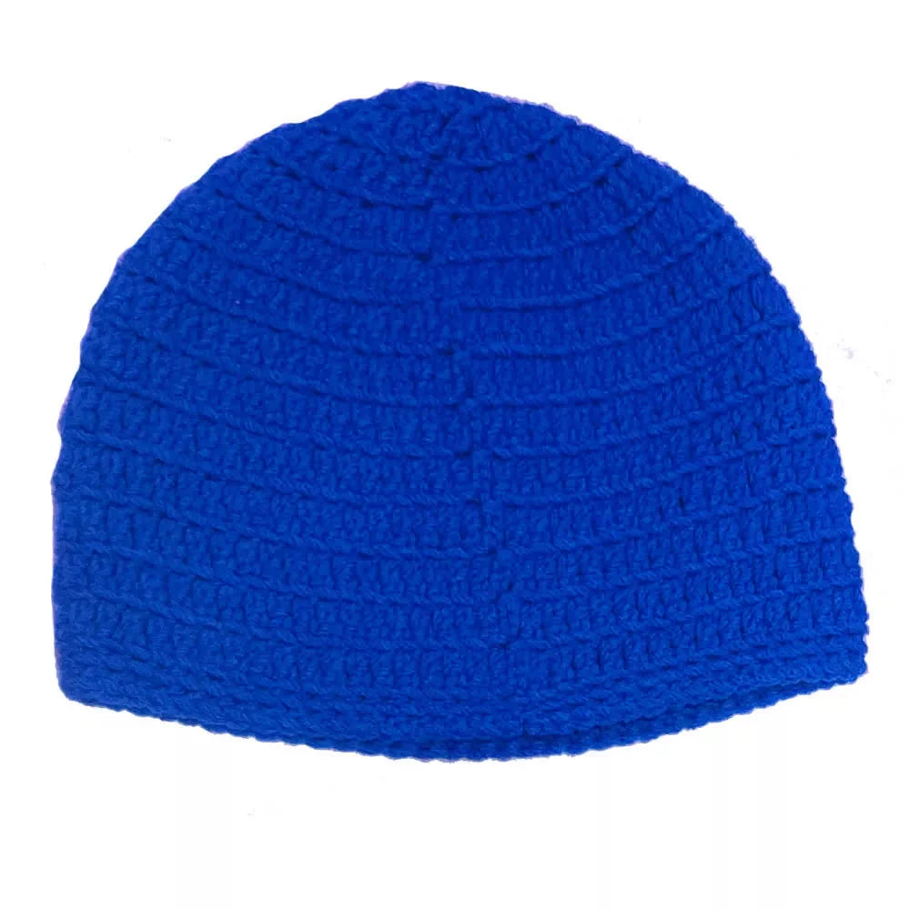 Sandy Point Handmade Knit Beanie Blue Snow Headwear – Image 1