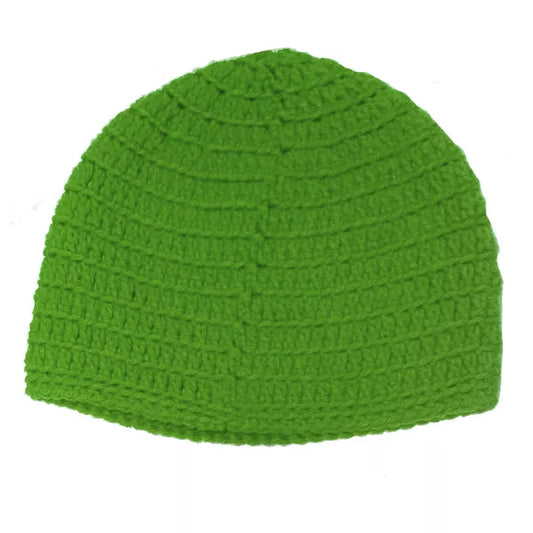 Sandy Point Handmade Knit Beanie Green Snow Headwear – Image 1