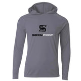 Sandy Point Long Sleeve Hooded Rashguard Graphite Large Mens Rashguard – Image 1