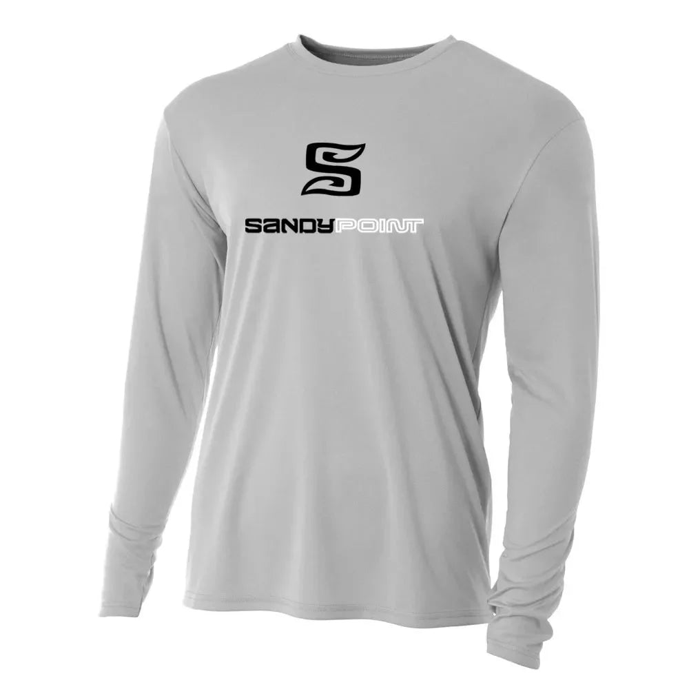 Sandy Point Long Sleeve Rashguard Silver Large Mens Rashguard – Image 1