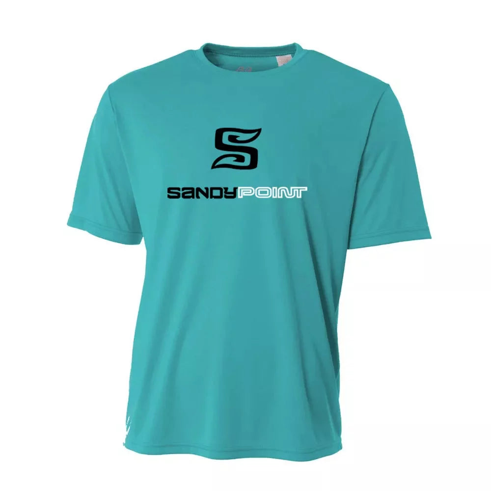 Sandy Point Short Sleeve Rashguard Teal Large Mens Rashguard – Image 1