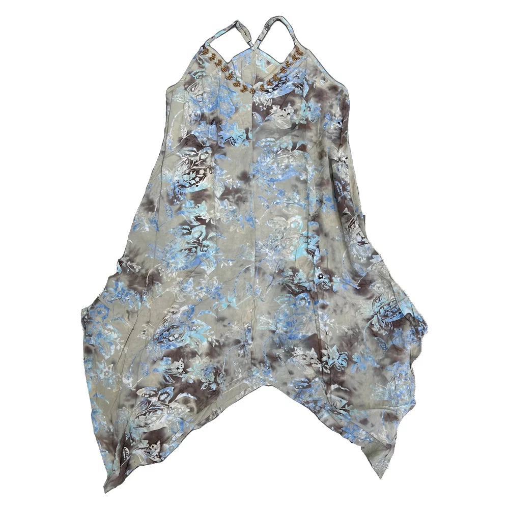 Santiki Selena Dress Blue Floral Medium Womens Dresses – Image 1