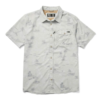 Salty Crew Men's Seafarer Tech Woven Short Sleeve Shirt Light Grey Large