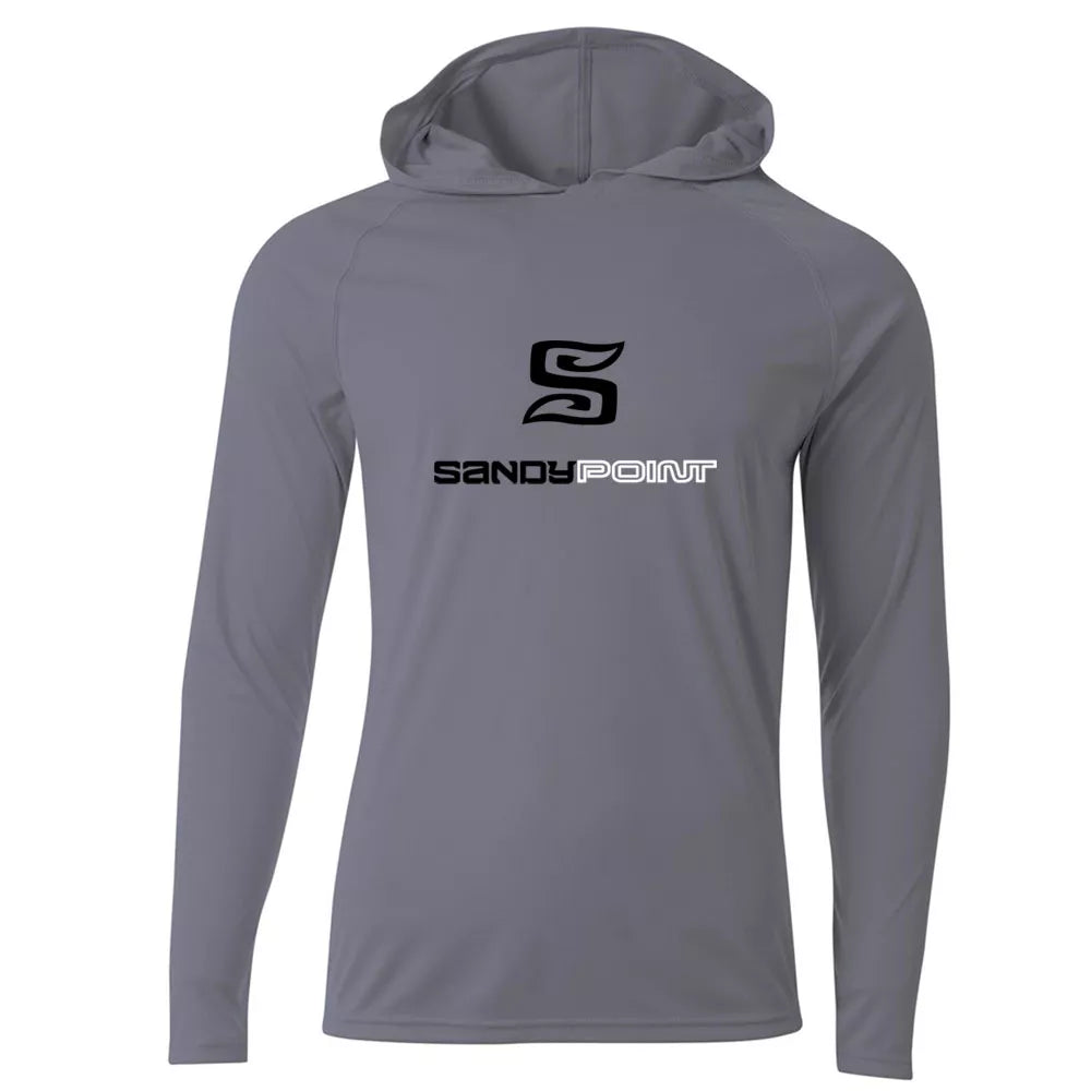 Sandy Point Long Sleeve Hooded Rashguard Graphite Small