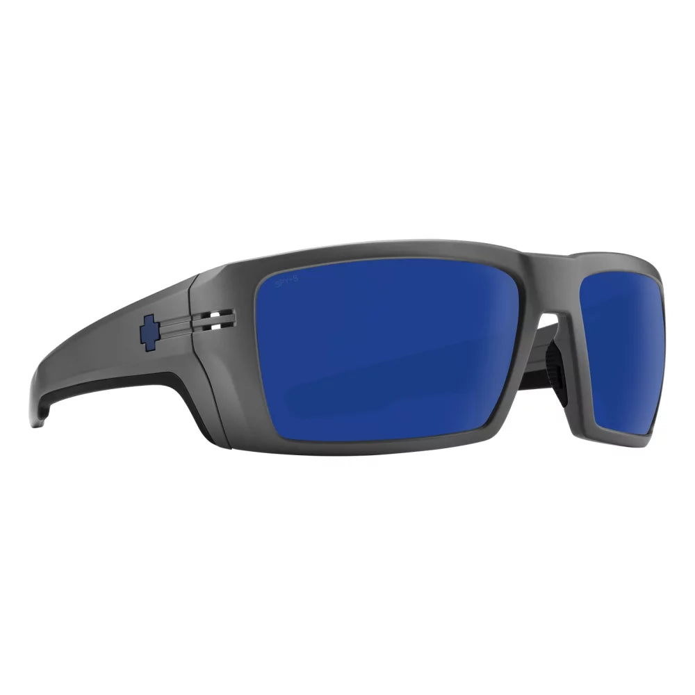 Spy Rebar ANSI Matte Gunmetal / Happy Grey Green Dark Blue Spectra Mirror Polarised Lenses Mens Sunglasses – Image 1