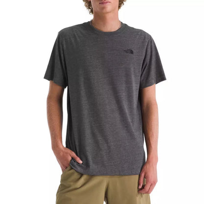 The North Face Tri-Blend T-Shirt Black White Heather Mens Shirts – Image 1