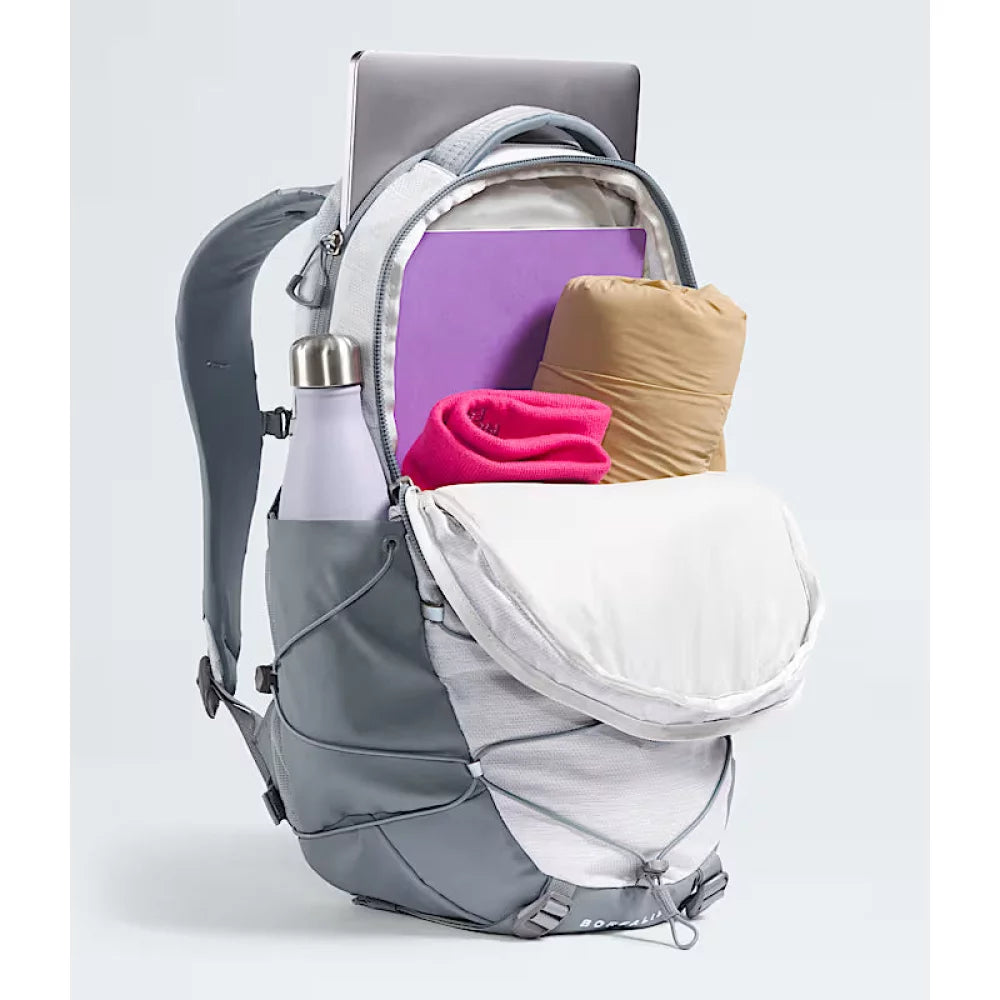metallic silver north face backpack The Women's Surge TNF White/Metallic Melange With the updated FlexVent suspension system The North Face Borealis Backpack