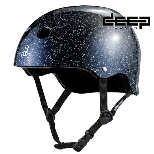 Triple 8 Triple8 DEEP COVER Helmet - Black Glitter Skateboard Protective Gear – Image 1