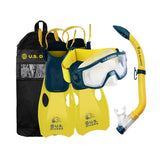 US Divers Avila Kid Set Navy/Yellow S/M Snorkel & Dive – Image 1