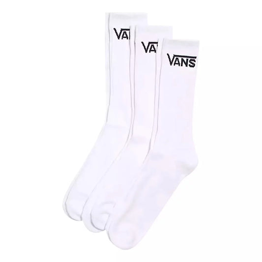 Vans Men's 3 Pack Classic Crew Socks White Mens Socks – Image 1