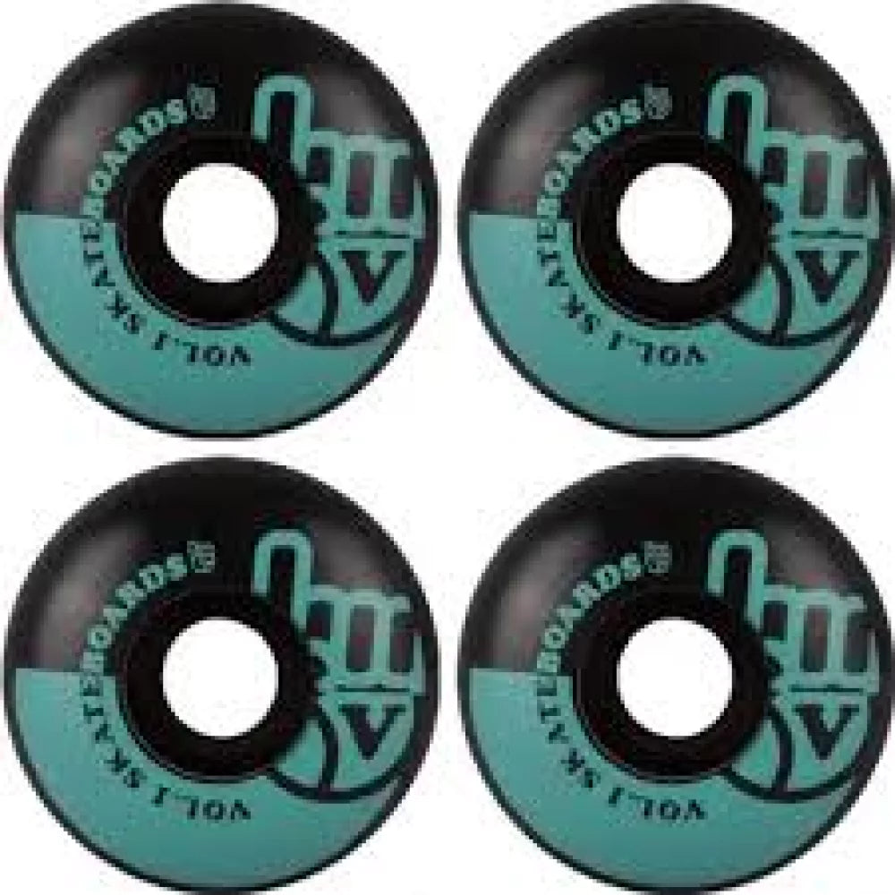 VOL.1 NO.1 52mm Teal/Black Skateboard Wheels – Image 1