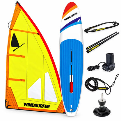 Windsurfer LT Race Board With Complete 5.7 Sail Rig Windsurfing Complete Package – Image 1