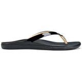Women's Olukai Ho'opio Leather Flip-Flop Black Womens Sandals – Image 1