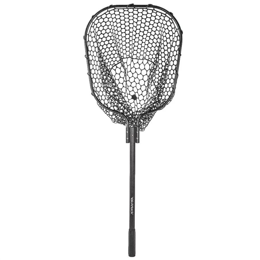 YakAttack 16” x 19” Landing Net with 24” Long Telescoping Handle and Rubber Netting, Black Kayak Deck Rigging – Image 2