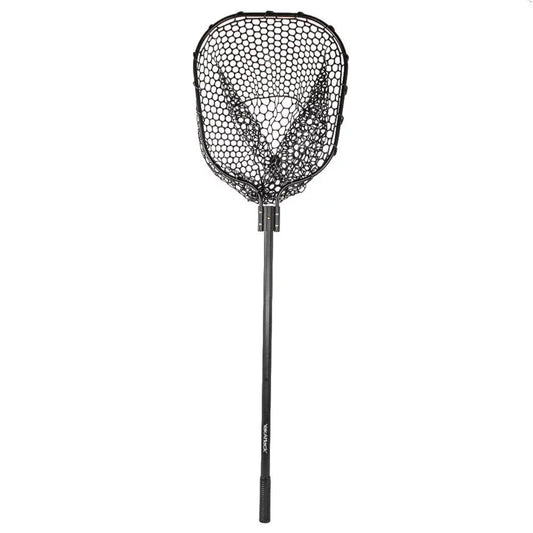 YakAttack 16” x 19” Landing Net with 35.5” Long Telescoping Handle and Rubber Netting, Black Kayak Deck Rigging – Image 1