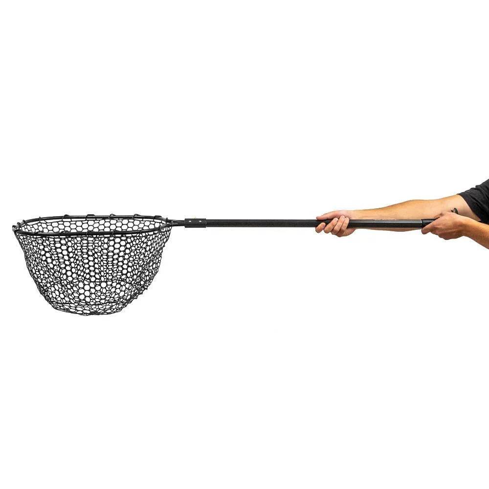 YakAttack 16” x 19” Landing Net with 35.5” Long Telescoping Handle and Rubber Netting, Black Kayak Deck Rigging – Image 2