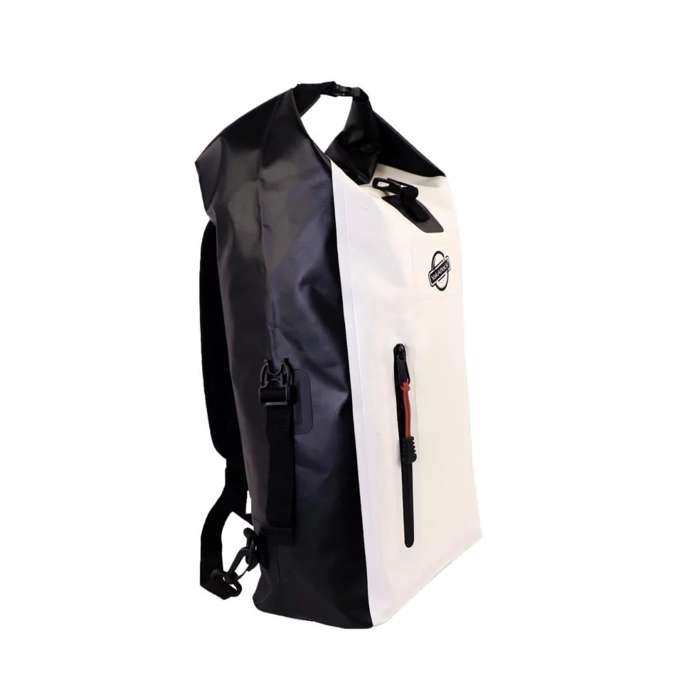 YakAttack 20L Roll-Top DryBag Backpack, White Dry Bag – Image 2