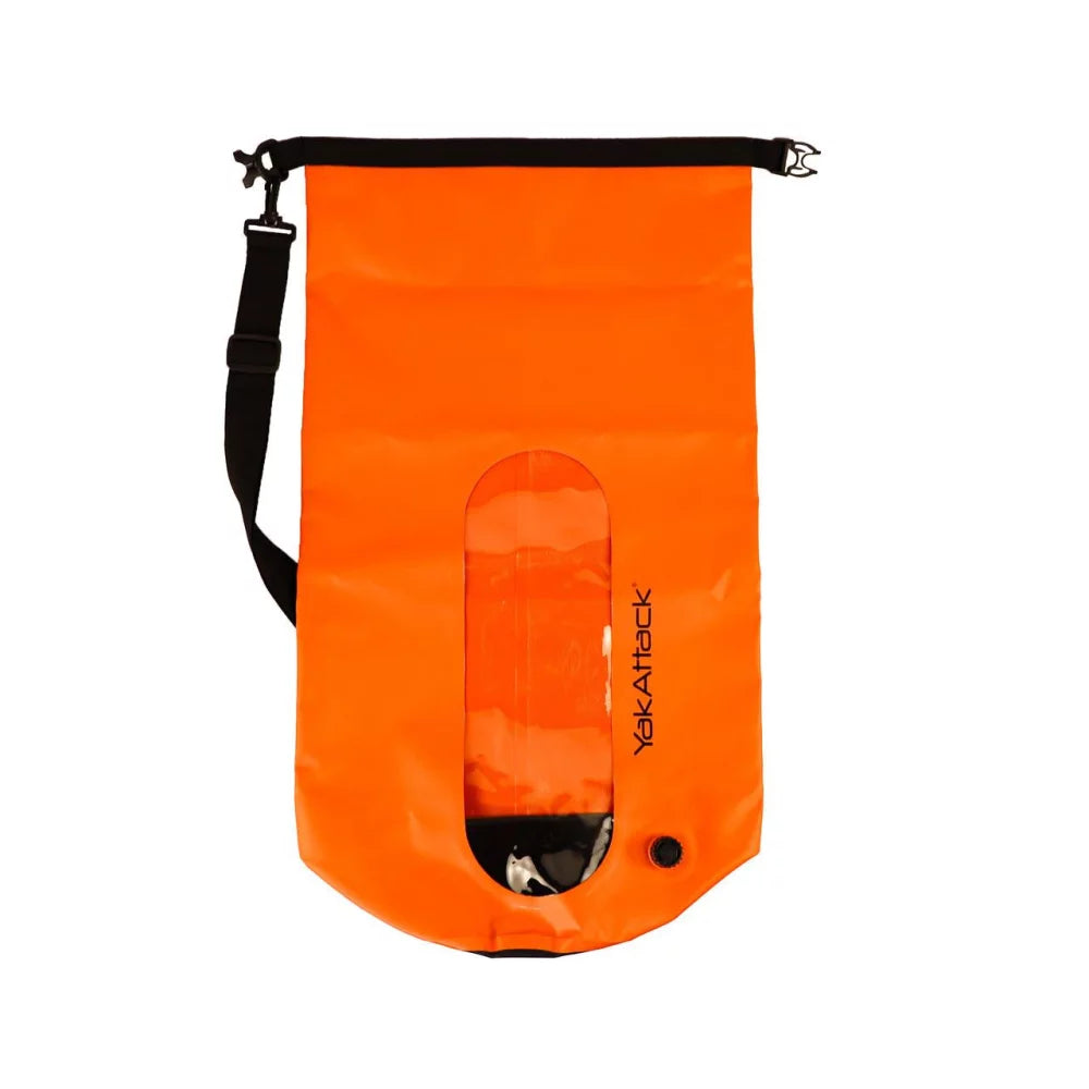 YakAttack 30L Roll-Top Drybag with Air Valve, Orange Dry Bag – Image 6