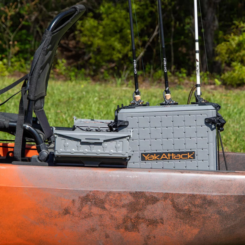 YakAttack BlackPak Pro Kayak Fishing Crate - 13" x 13", Battleship Grey Kayak Fishing Accessory – Image 11