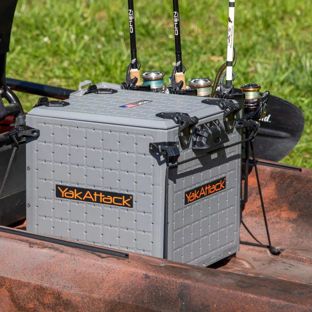 YakAttack BlackPak Pro Kayak Fishing Crate - 13" x 13", Battleship Grey Kayak Fishing Accessory – Image 12