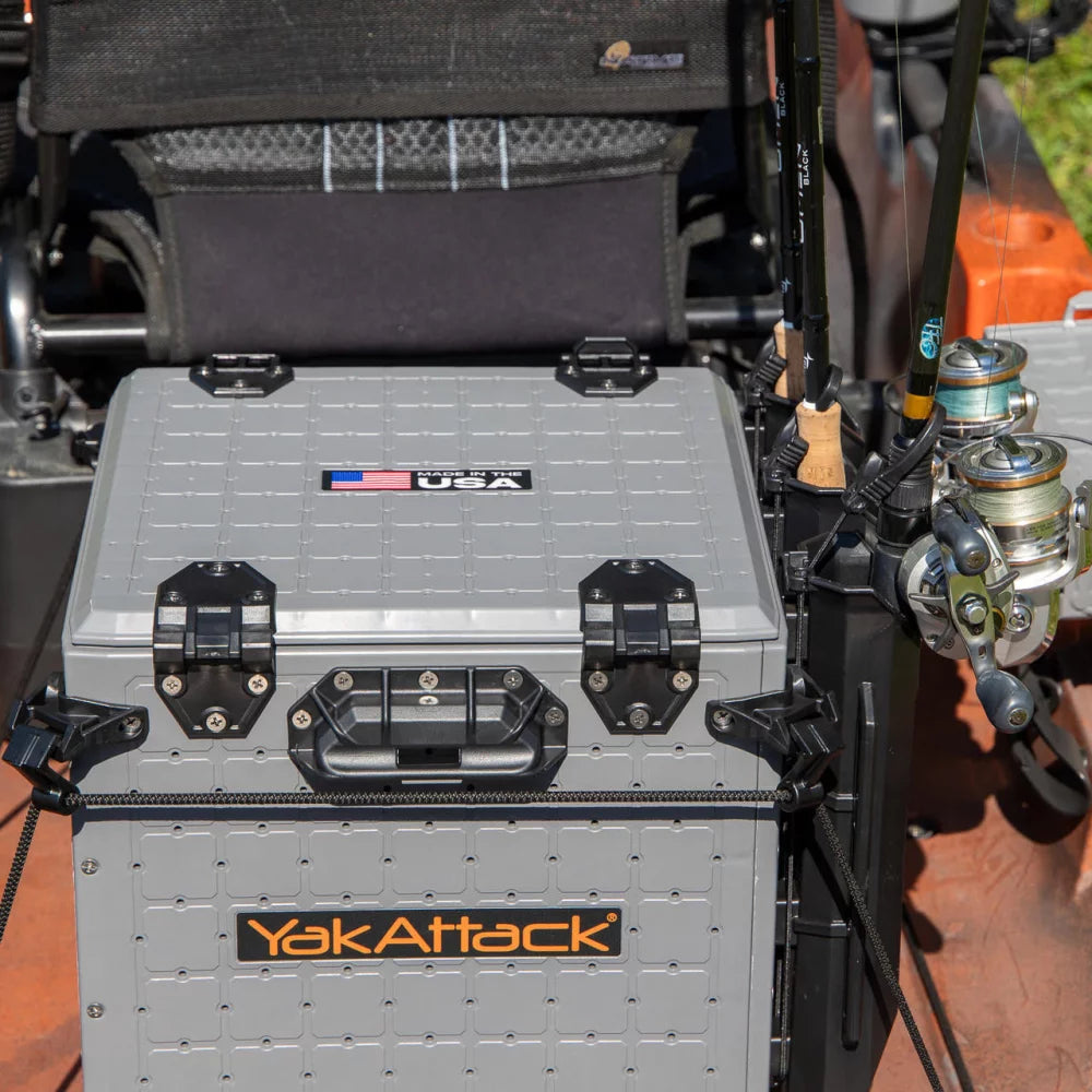 YakAttack BlackPak Pro Kayak Fishing Crate - 13" x 13", Battleship Grey Kayak Fishing Accessory – Image 16