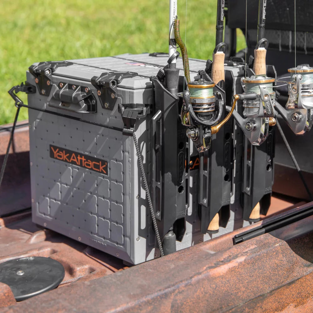 YakAttack BlackPak Pro Kayak Fishing Crate - 13" x 13", Battleship Grey Kayak Fishing Accessory – Image 2