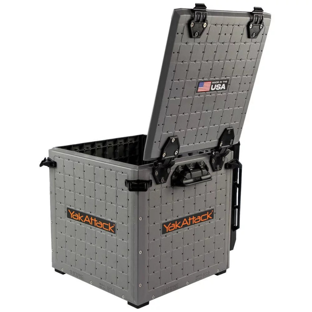 YakAttack BlackPak Pro Kayak Fishing Crate - 13" x 13", Battleship Grey Kayak Fishing Accessory – Image 4