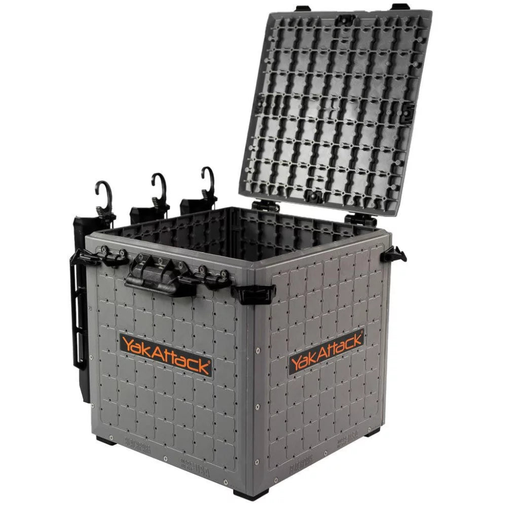 YakAttack BlackPak Pro Kayak Fishing Crate - 13" x 13", Battleship Grey Kayak Fishing Accessory – Image 6