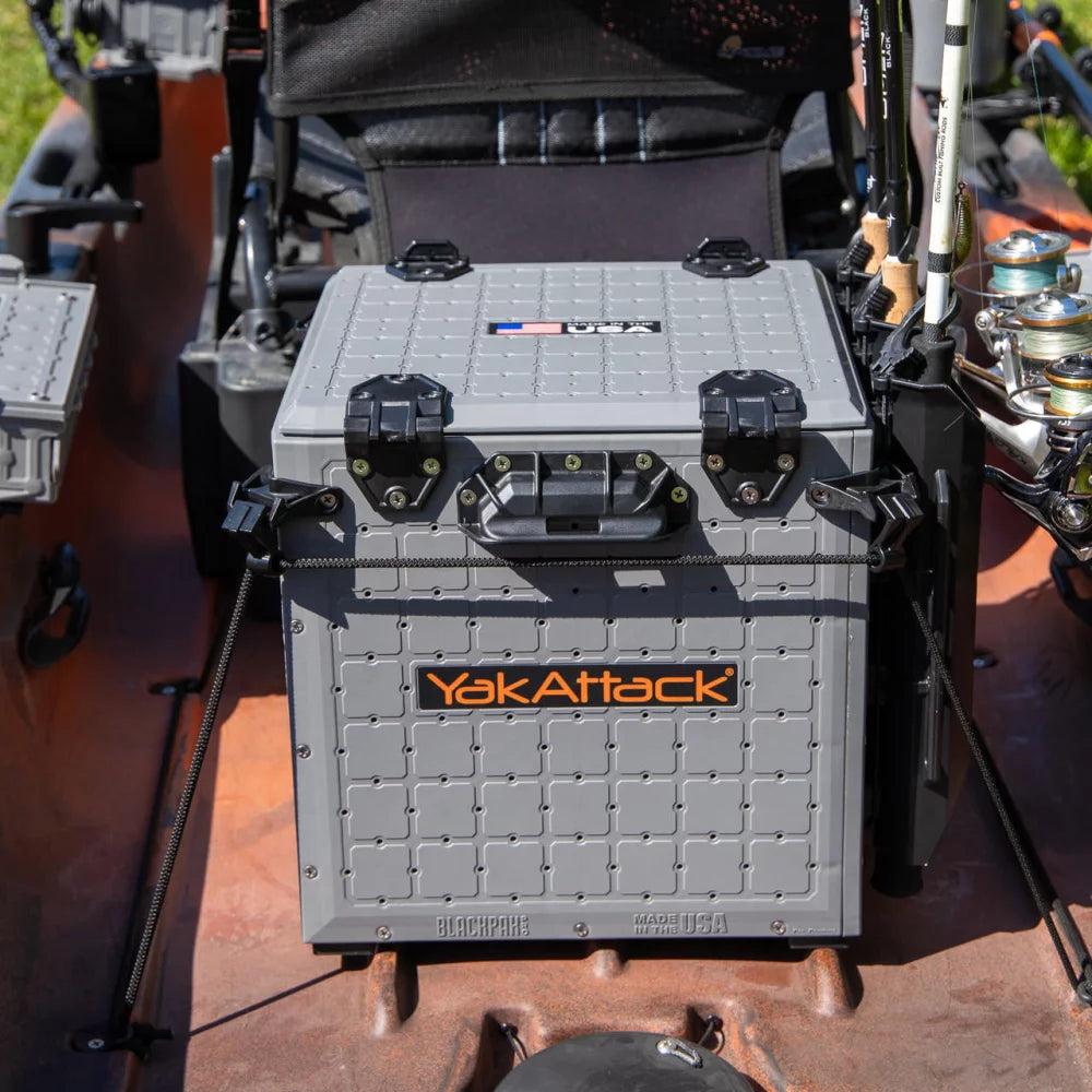 YakAttack BlackPak Pro Kayak Fishing Crate - 13" x 13", Battleship Grey Kayak Fishing Accessory – Image 9