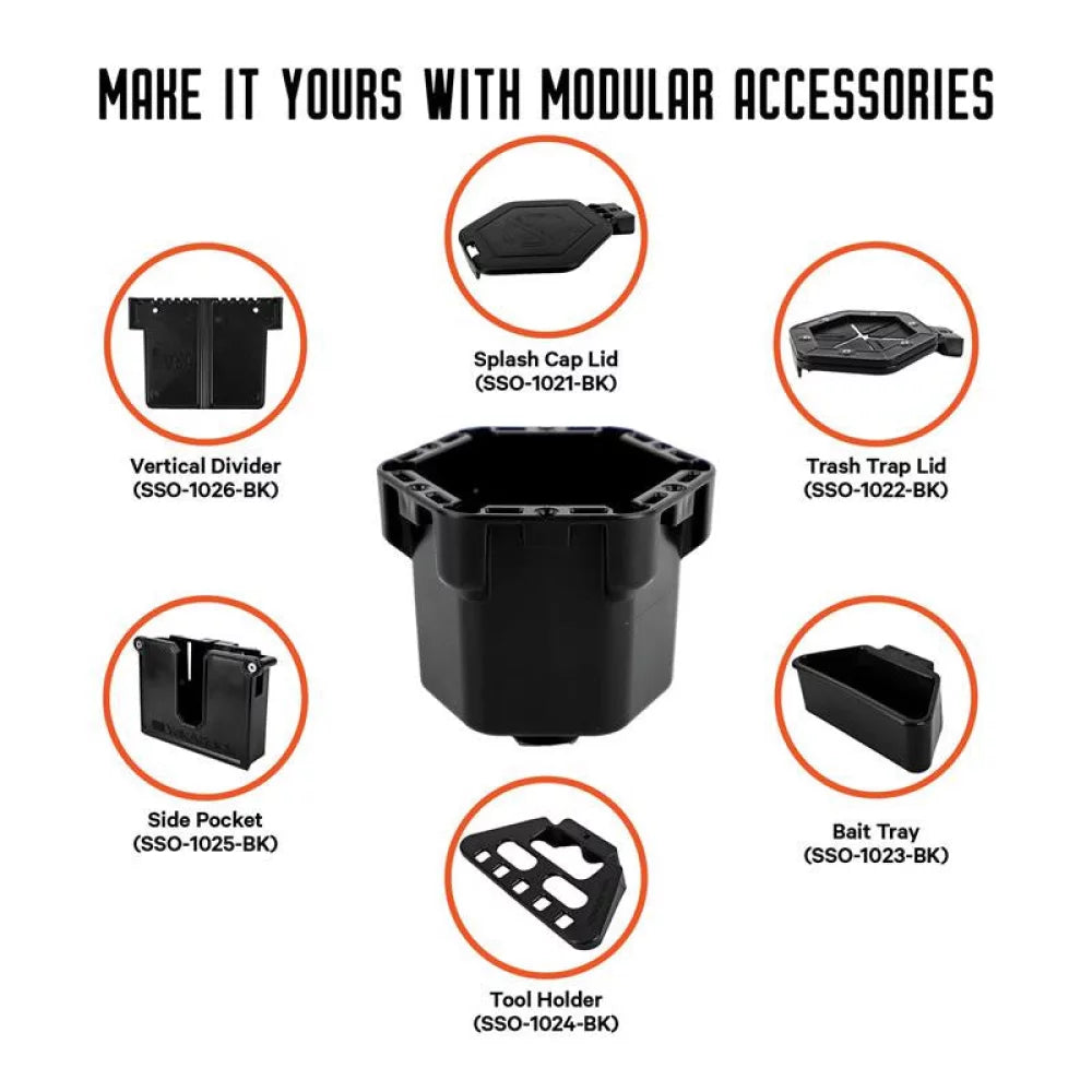 YakAttack Cup Holder Pro, Orange Kayak Fishing Accessory – Image 1