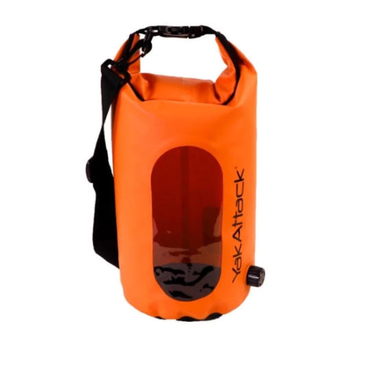 YakAttack Roll-Top Drybag with Air Valve, Orange Dry Bag – Image 1