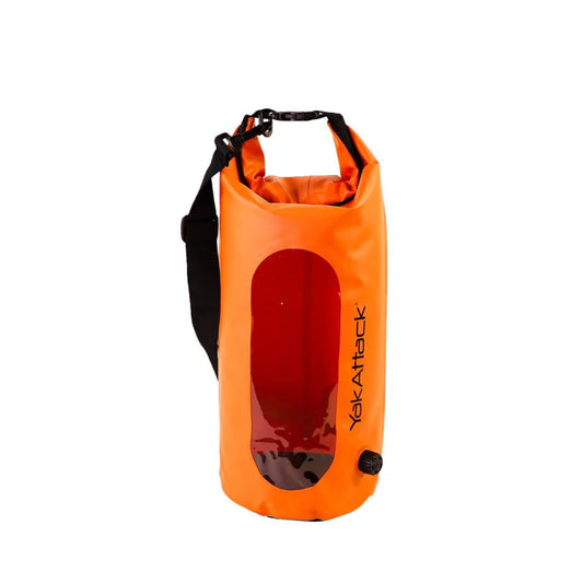 YakAttack Roll-Top Drybag with Air Valve, Orange Dry Bag – Image 2
