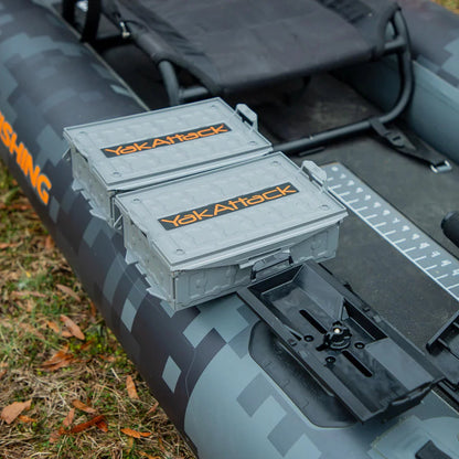 YakAttack TracPak Combo Kit, Two Boxes and Quick Release Base, Battleship Grey Kayak Fishing Accessory – Image 4