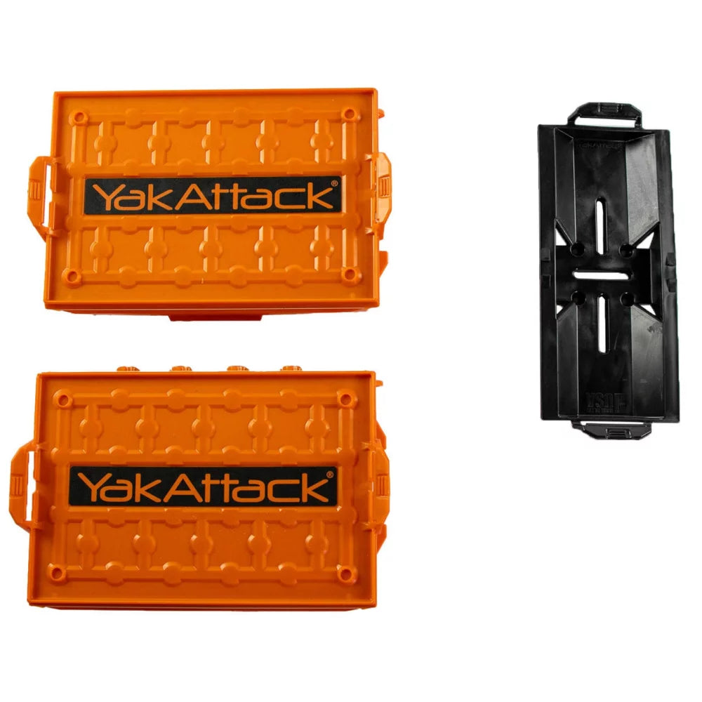 YakAttack TracPak Combo Kit, Two Boxes and Quick Release Base, Orange Kayak Storage – Image 3